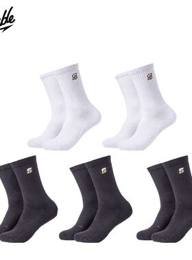 【五双装】slamble运动毛巾袜加厚防滑蓝球袜透气休闲高筒袜子