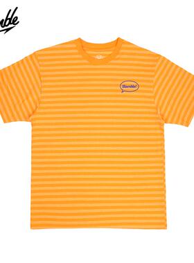 SLAMBLE运动休闲条纹短袖T恤男女户外宽松舒适透气百搭新款