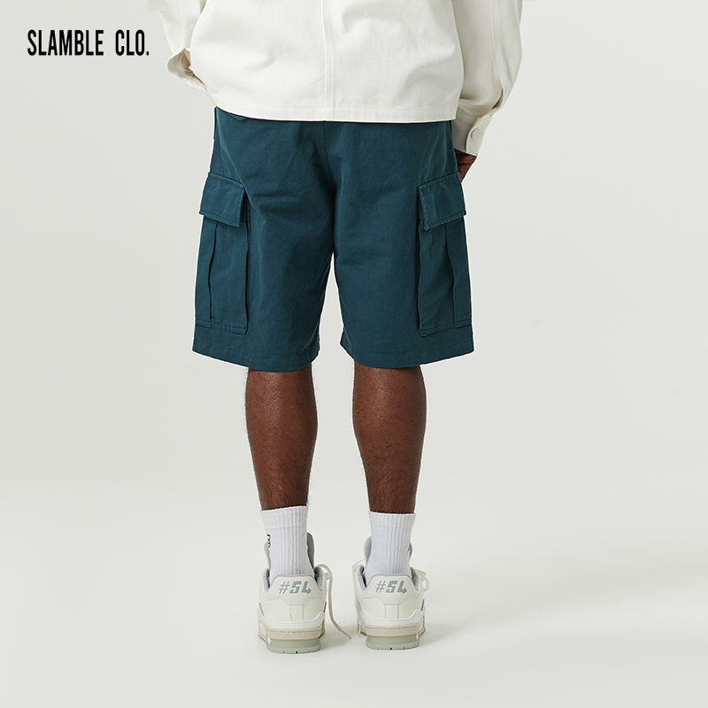 SLAMBLECLO.男透气经典工装短裤
