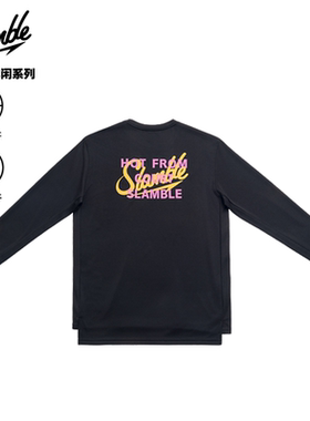 SLAMBLE美式蜂窝运动长袖T恤跑步训练篮球健身服印花圆领速干宽松