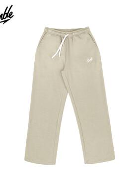 SLAMBLE冬季新款加绒保暖直筒裤男女运动休闲直筒裤宽松百搭长裤