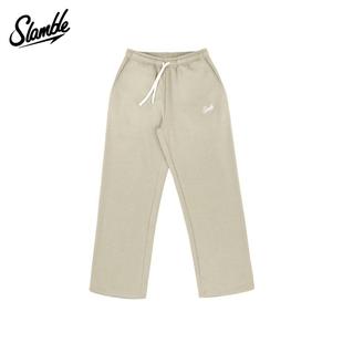 宽松百搭长裤 SLAMBLE冬季 男女运动休闲直筒裤 加绒保暖直筒裤 新款
