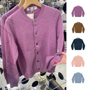 口mini爱心毛衣play日本保紫色玲桃心男女情侣外套 袖 新款 川久开衫