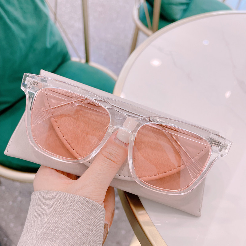 GM明星透明粉墨镜女偏光大脸显瘦近视太阳镜有度数2025开车眼镜男