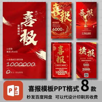 喜报捷报公司企业大厂销售祝贺庆祝PPT模版可自由编辑ppt素材