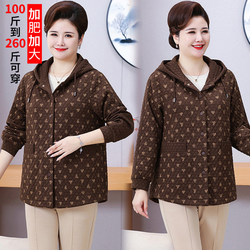 特体200斤胖妈妈春装外套中老年女装加肥加大码上衣新款洋气时尚