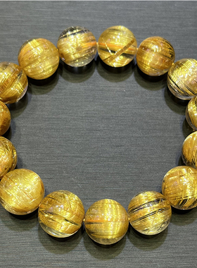 收藏级天然猫眼钛晶手串顺发猫眼石板钛金发晶男女士多圈手链