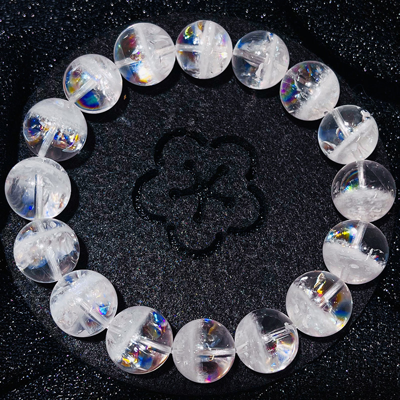 收藏级天然白幽灵手串聚宝盆水晶金字塔喜马拉雅白幽灵异象手链
