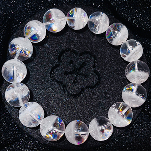 收藏级天然白幽灵手串聚宝盆水晶金字塔喜马拉雅白幽灵异象手链