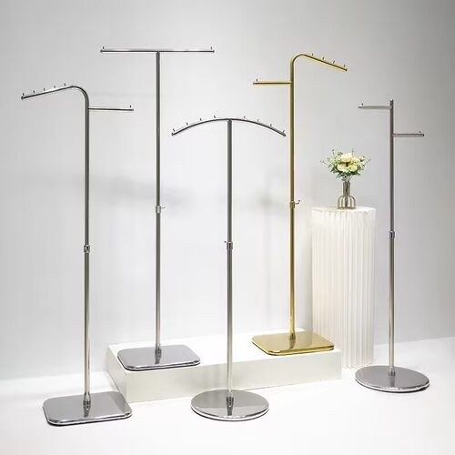 服装店展示架落地式衣帽架正侧挂橱窗道具陈列架不锈钢展示挂衣架