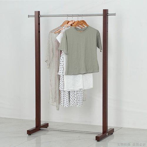 服装店仿木纹不锈钢中岛挂衣架