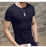 牛奶丝夏季短袖t恤纯色简约男士体恤1901款-P7元，男装T恤，星座1202-3（原1218-3）