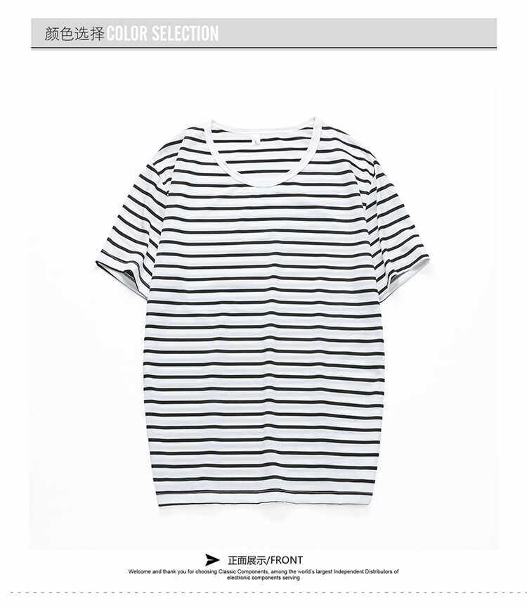 日系条纹t恤学生短袖情侣装夏装青年圆领黑白1902款-10元，男装T恤，星座1202-3（原1218-3）