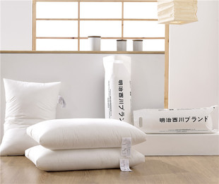 明治西川出口日本五星级酒店羽丝绒枕单边立体枕 小美寝室