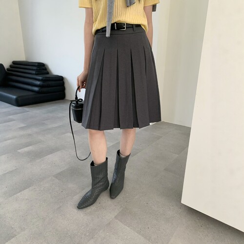 学院风百褶中长裙显瘦百搭
