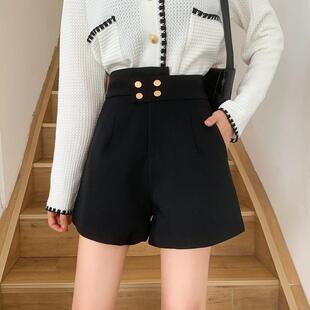 短裤 大码 胖mm西装 女2022春夏新款 高腰外穿热裤 休闲宽松a字阔腿裤