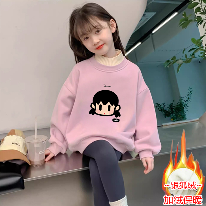 卡通动漫印花女童保暖卫衣