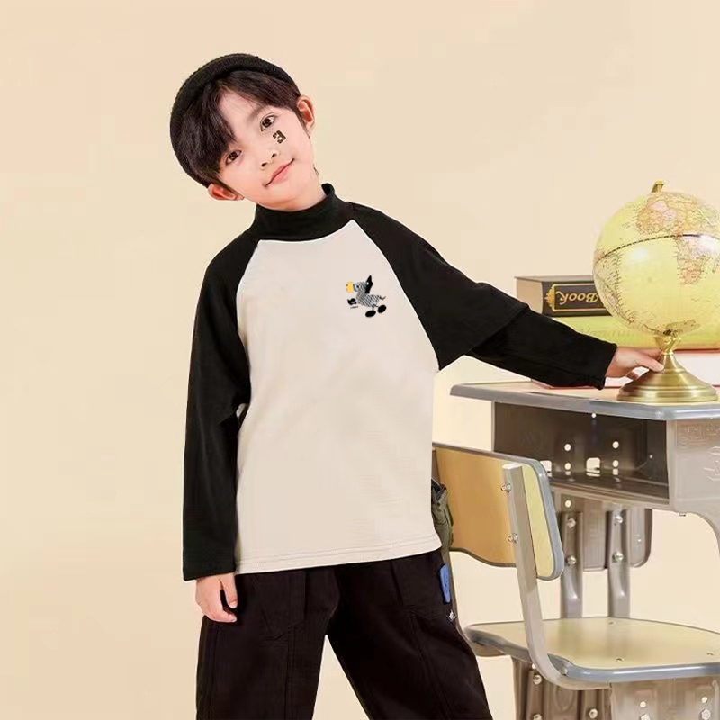 圆领秋冬季德绒打底衫男女童