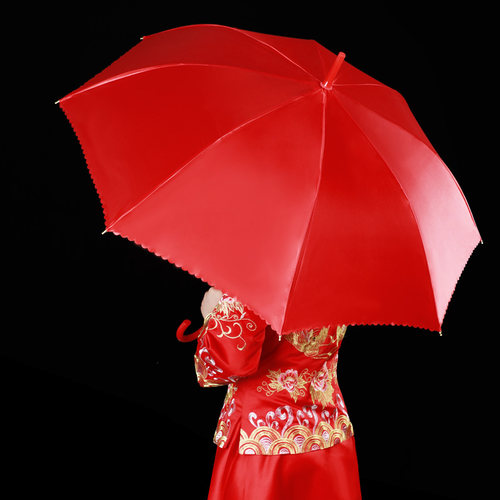 结婚雨伞中式长柄晴雨两用伞出嫁