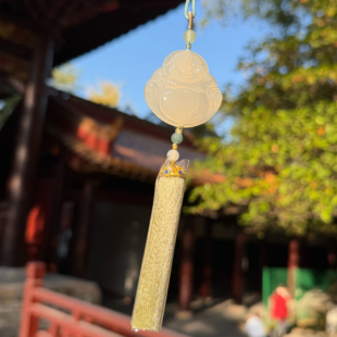 南岳衡山景区直发玉髓佛公车挂玉髓弥勒佛挂件天然材质高档礼品
