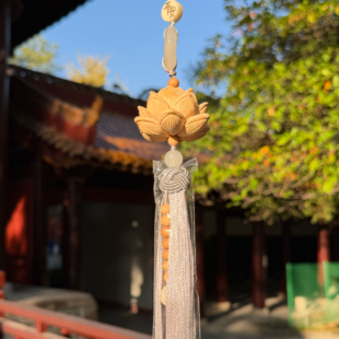 南岳衡山景区直发黄杨木莲花汽车挂件车内饰品吊饰车载后视镜吊坠