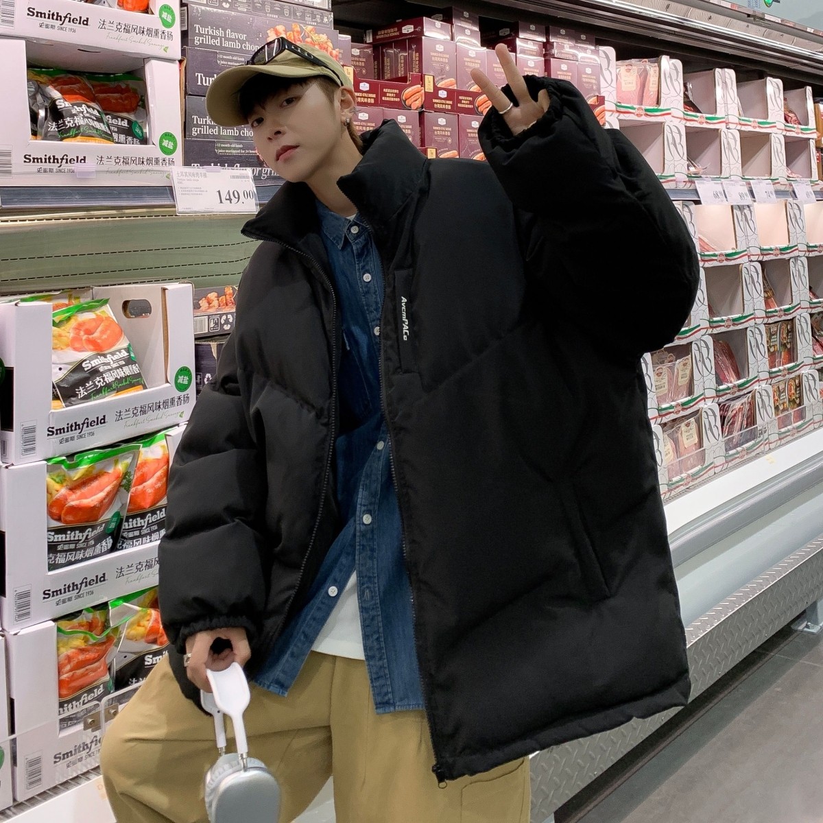 美式复古潮牌棉服男女外套冬季新款宽松立领潮牌加厚保暖面包棉袄,男装,棉衣,淘宝优惠券,粉丝福利购,淘宝优惠卷