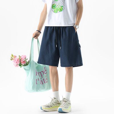 高街高品质重工拼接法工短裤男DK67191