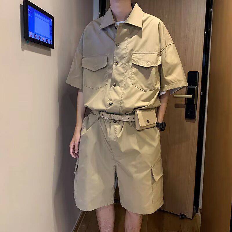 运动服套装男夏季短袖T恤篮球衣休闲短裤两件套韩版潮流2026