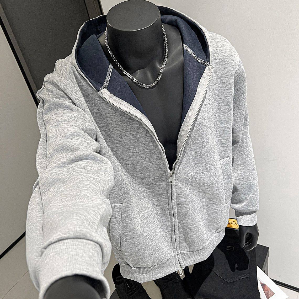 美式潮牌宽松连帽开衫拉链卫衣重磅廓形boxy版型运动休闲外套男,男装,卫衣,淘宝优惠券,粉丝福利购,淘宝优惠卷