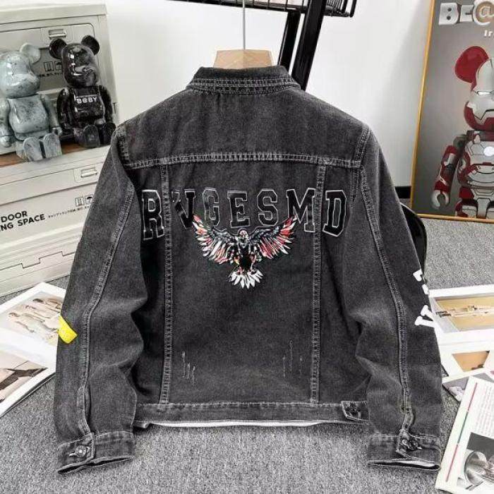 2025潮男日系复古做旧牛仔夹克男女潮牌街头宽松休闲百搭情侣外套,男装,夹克,淘宝优惠券,粉丝福利购,淘宝优惠卷