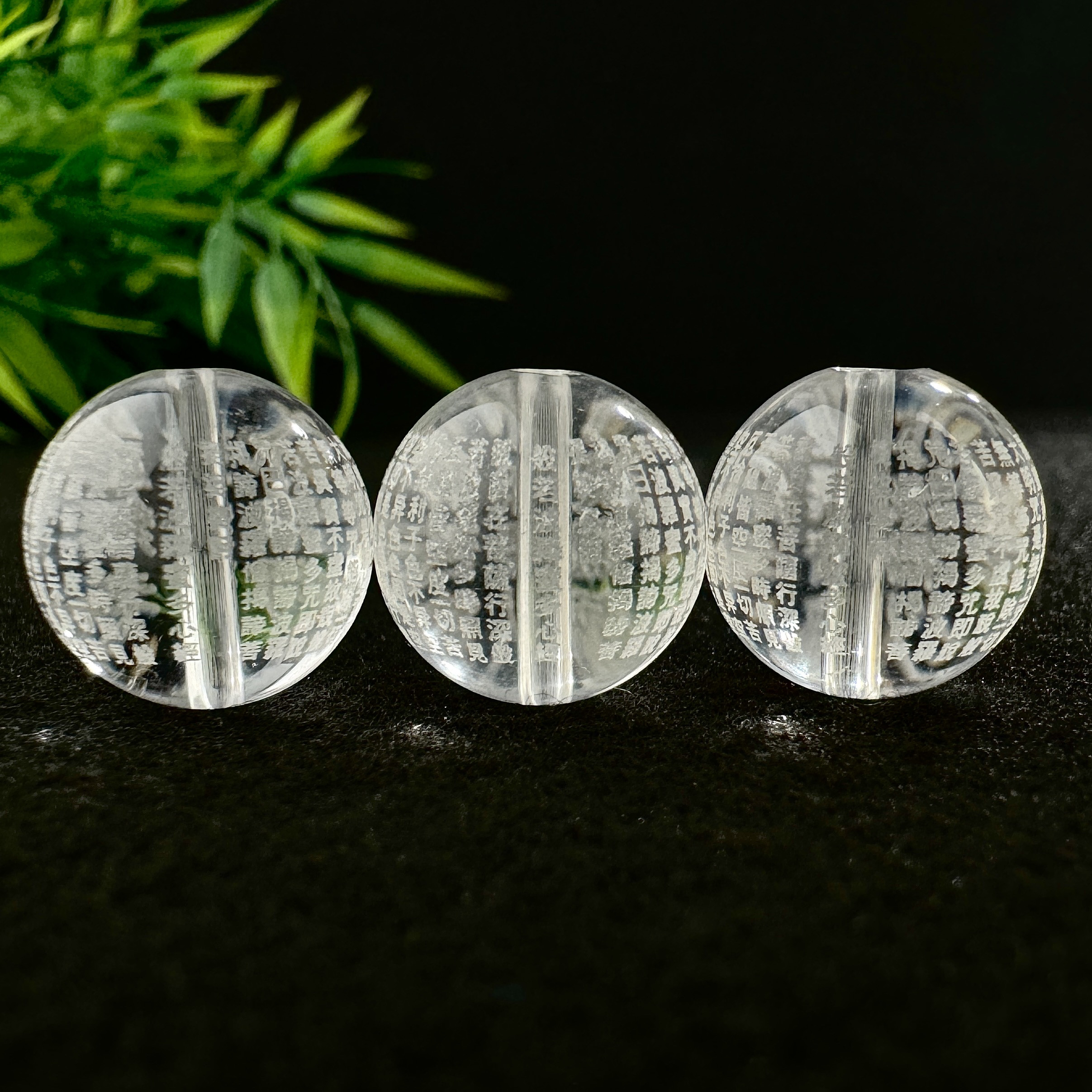 白水晶般若波罗蜜烫金心经散珠子桶珠diy手工佛珠水晶手链配件