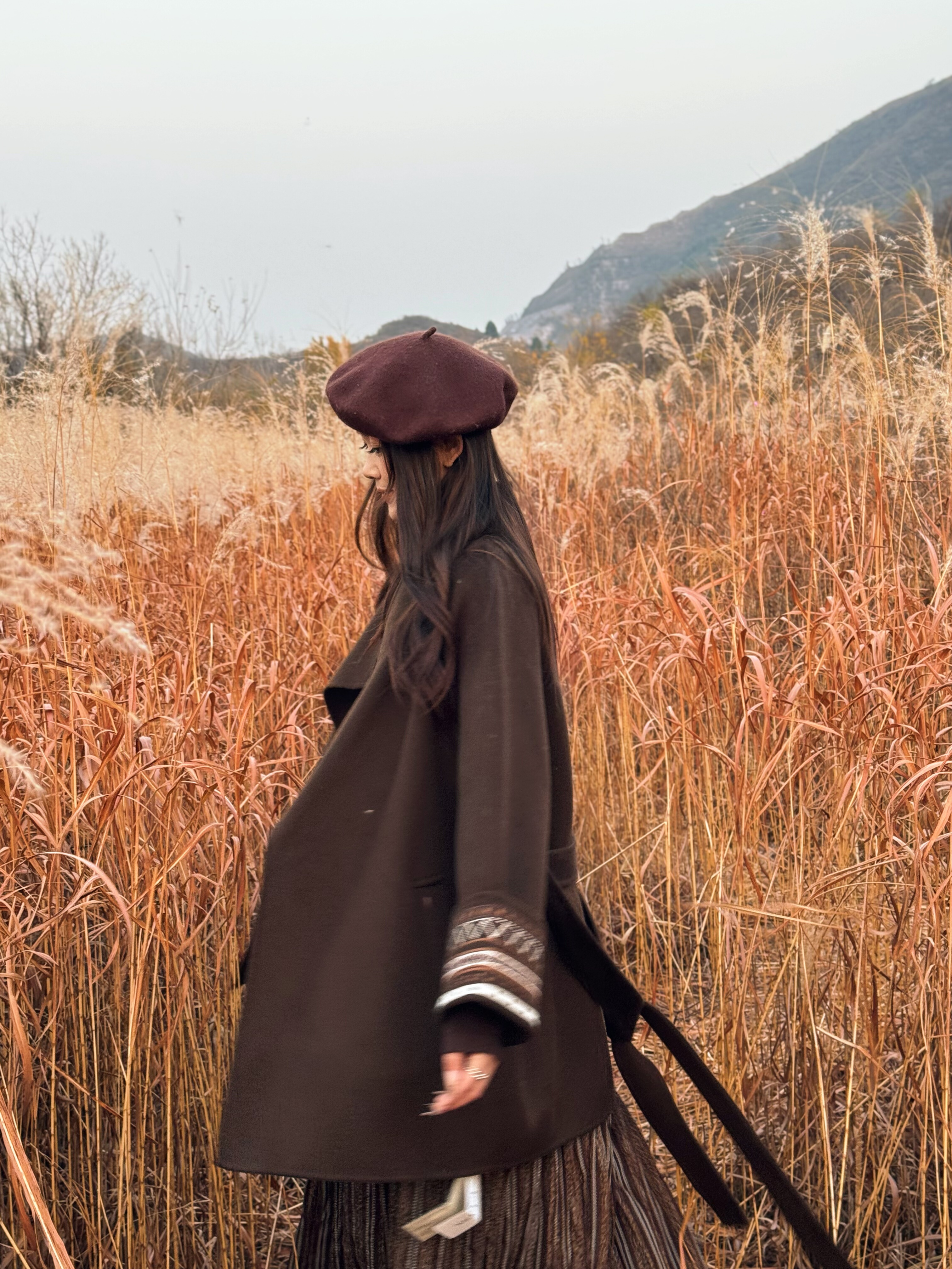 洛俪金2025秋冬新款双面羊绒大衣女中长款韩版宽松羊毛外套