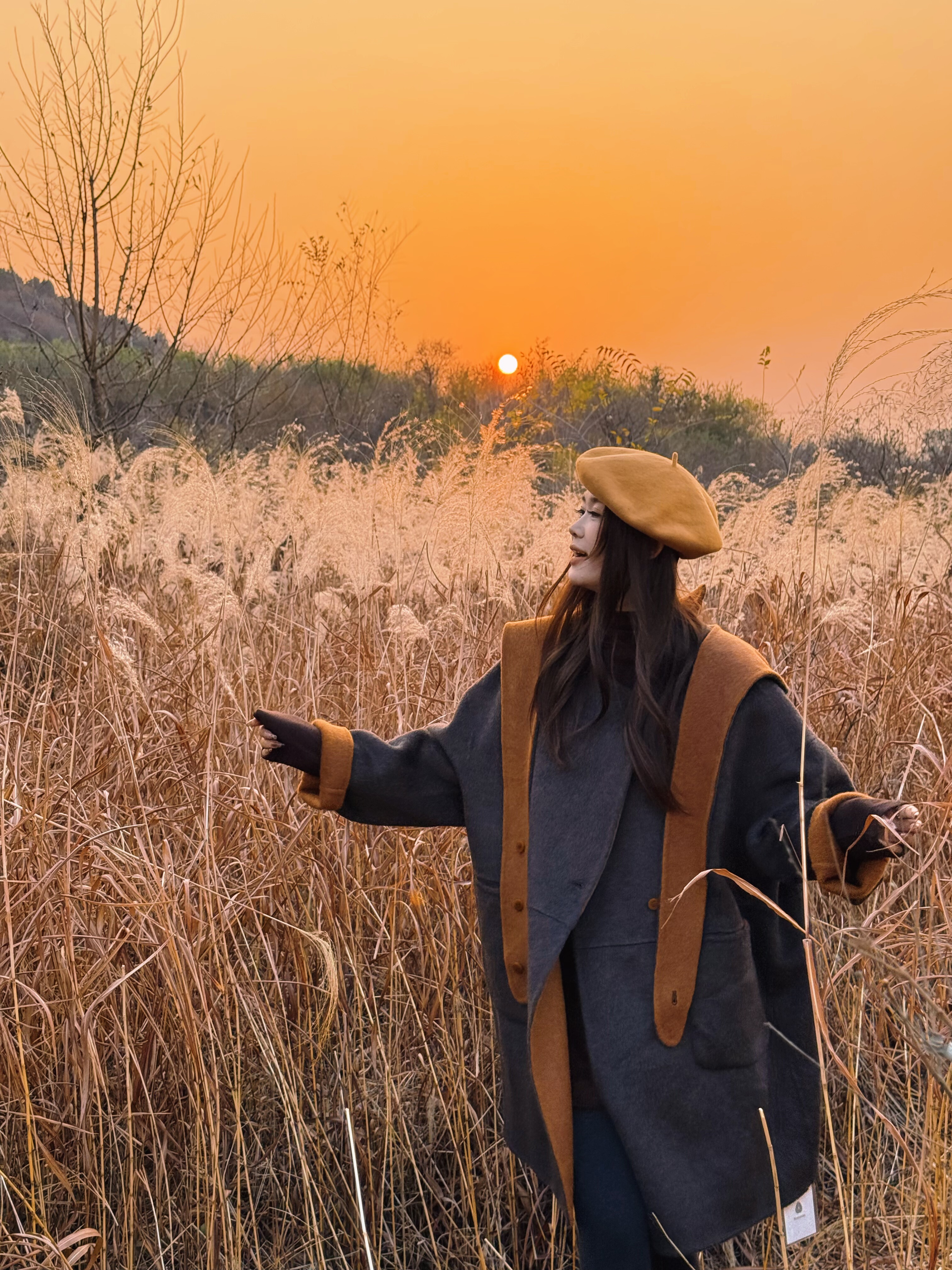 洛俪金2025秋冬新款双面羊绒大衣女中长款宽松羊毛外套