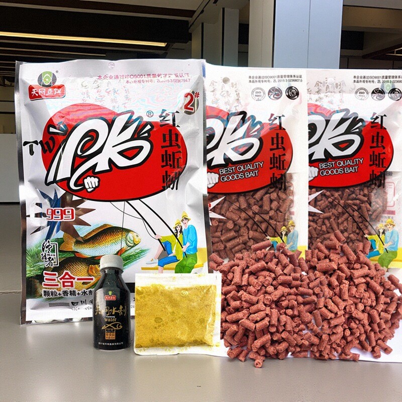 天网PK红虫蚯蚓颗粒899打窝料