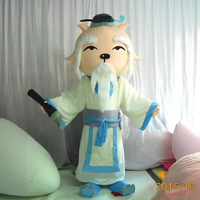 定制动漫神仙土地爷爷老夫子卡通人偶人穿戴装扮巡演出布偶衣服装