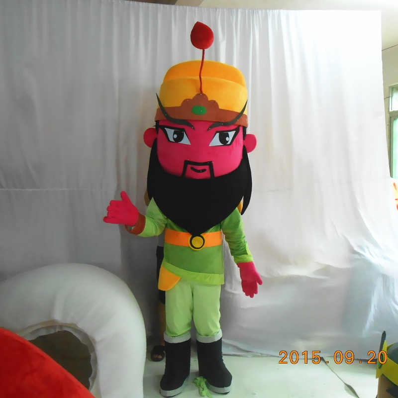 定制动漫游戏古装三国Q版关羽卡通人偶人穿装扮巡演出布偶衣服装