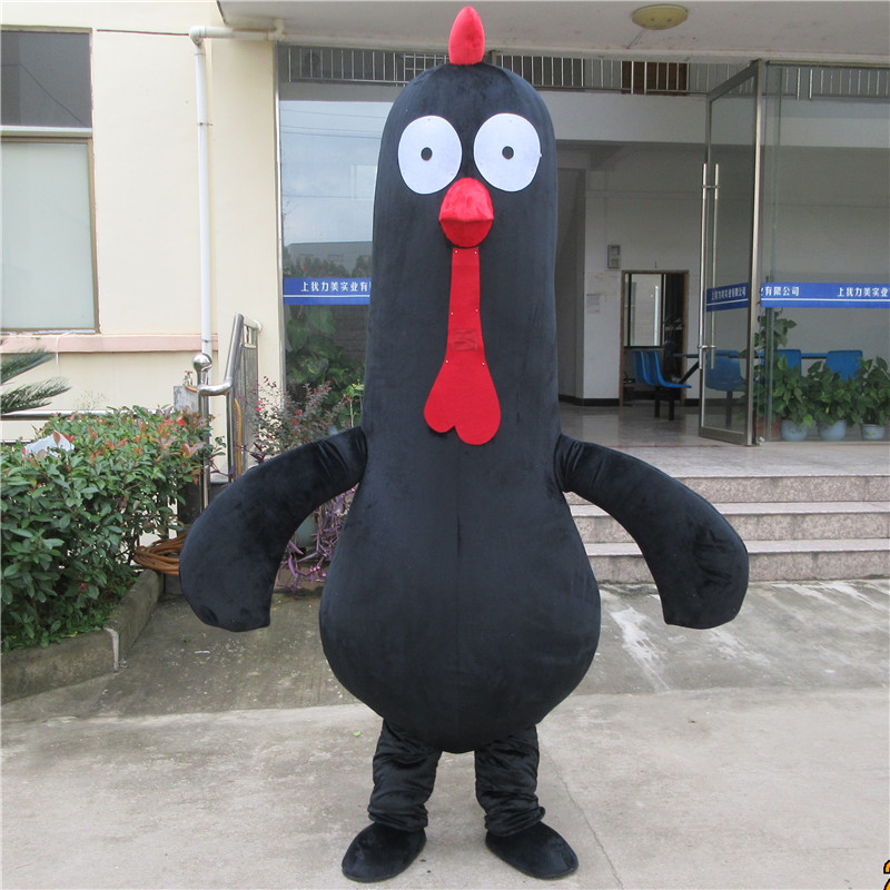 定制动漫广告黑公鸡母鸡人穿装扮表演卡通人偶巡演道具布偶衣服装