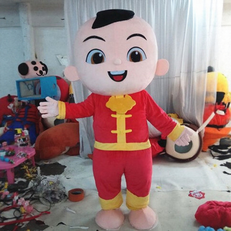 定制喜庆福气活动表演送财童子童女卡通人偶装扮巡演出布偶衣服装