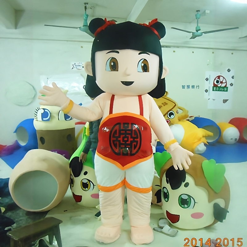 定制喜庆活动表演送财童子童金童玉女卡通人偶装扮巡演布偶衣服装