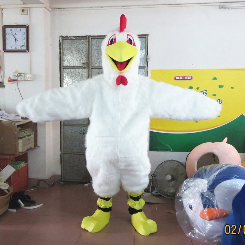 定制动漫长毛白羽大公鸡人穿装扮表演卡通人偶巡演道具布偶衣服装