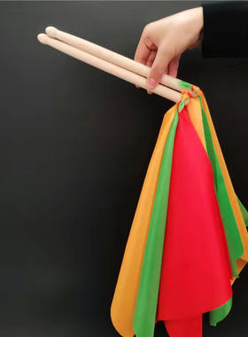 实木鼓棒儿童成人腰鼓鼓棒 幼儿园器械操 广场舞红绸带 鼓锤鼓槌