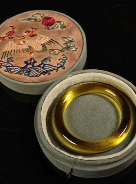 精品宫藏精工素面黄水晶宝石圆条手镯高密刚玉百搭手镯女气质饰品