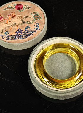精品宫藏精工多棱面黄水晶宝石手镯高密刚玉百搭手镯文玩首饰盒装