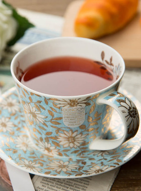 英国丹侬DUNOON骨瓷茶杯碟子套装茶具咖啡浅绿色小花一杯一碟欧式