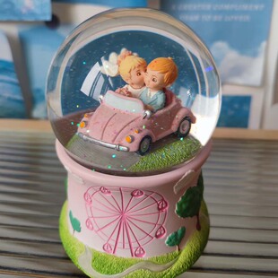 清仓款台湾jarll赞尔音乐盒正品两小无猜系列女友生日礼物水晶球