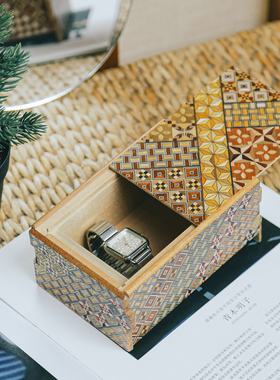 日本寄木细工秘密箱高级机关盒解密盒2025新款首饰盒小型高档精致