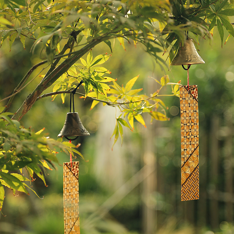 日本进口口寄木细工富士山风铃