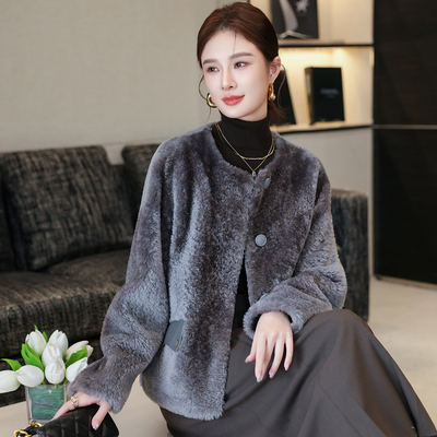 2025冬新款进口拉贡皮毛一体女冬