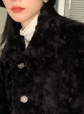 2025冬季新款毛毛外套女短款毛茸茸复古宽松加厚仿獭兔毛皮草上衣