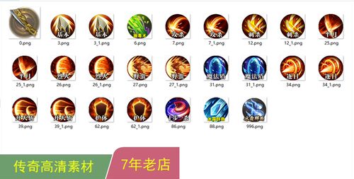 传奇手游uiNPC面板GEEGOM996引擎优质10组技能图标三端jn0001